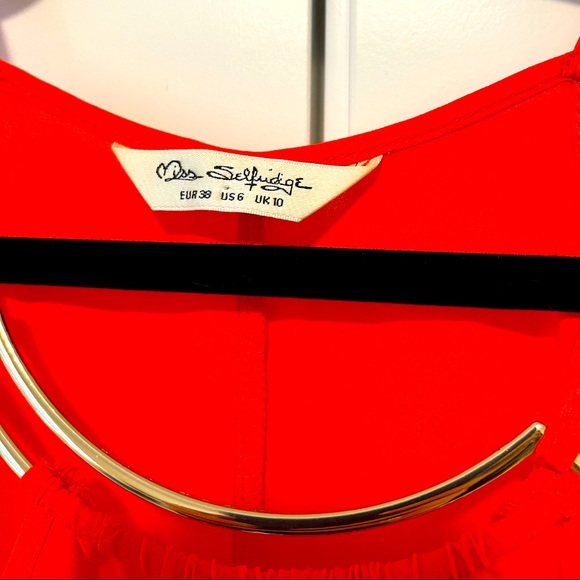 Miss Selfridge orange cami with neck detail. Size 10UK 6US - Picture 2 of 2